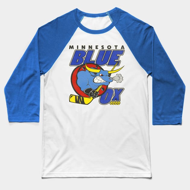 Defunct Minnesota Blue Ox Roller Hockey Baseball T-Shirt by Defunctland